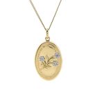 Image 9 of 18K Two-tone medallion pendant with rose-cut diamonds | 0.03 ct.