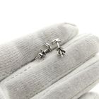 Image 5 of White gold moon-shaped stud earrings with diamond; 0.03 ct.