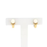Gold stud earrings with pearl