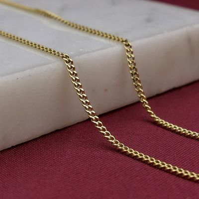 Image 2 of Gold gourmet link chain | 51 cm
