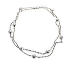 Image 3 of Long silver anchor link necklace with beads