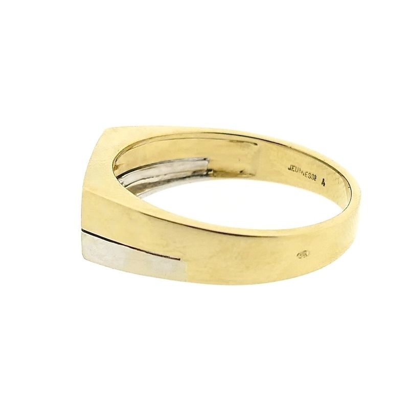 Image 6 of Jeunesse bicolor gold men's ring with diamond 0.03 ct.
