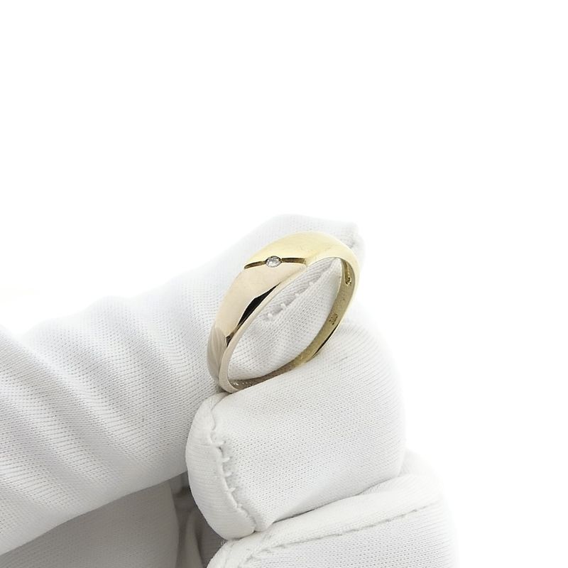 Image 10 of Two-tone gold ring with diamond; 0.02 ct.