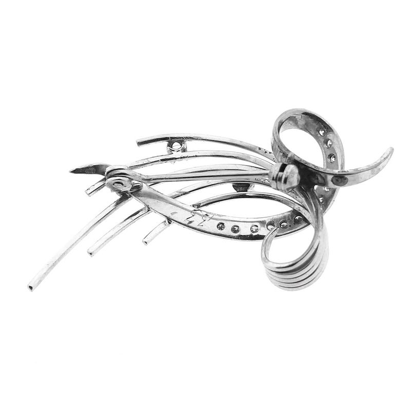 Image 8 of White gold fantasy brooch with diamond 0.33 ct.