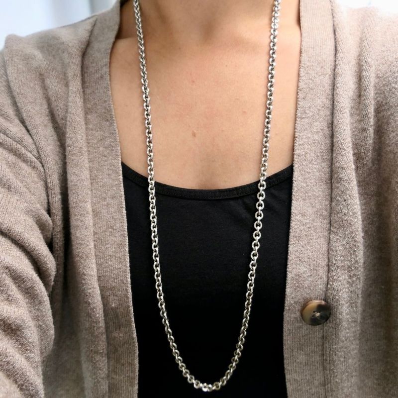 Image 7 of Solid Silver Cable Chain Necklace