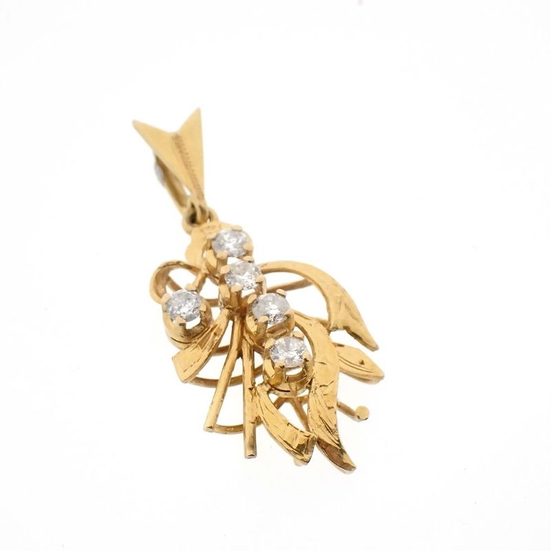 Image 5 of 20 carat gold pendant with diamonds | 0.30 ct.