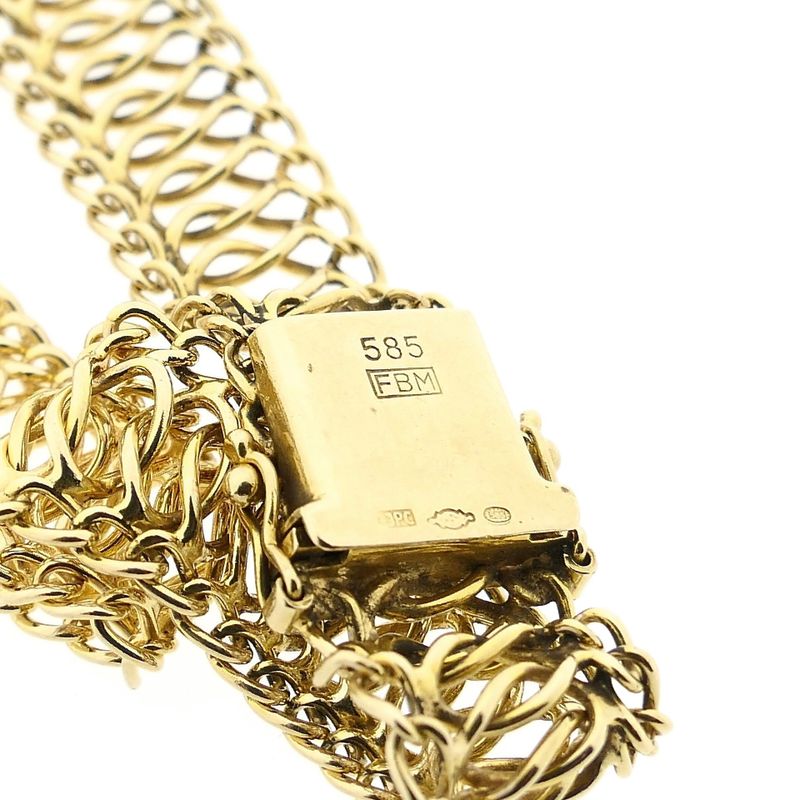 Afbeelding 4 van Vintage gouden fantasie schakelarmband | 20,5 cm