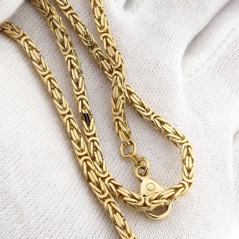 Image 9 of Golden Square Byzantine Link Necklace