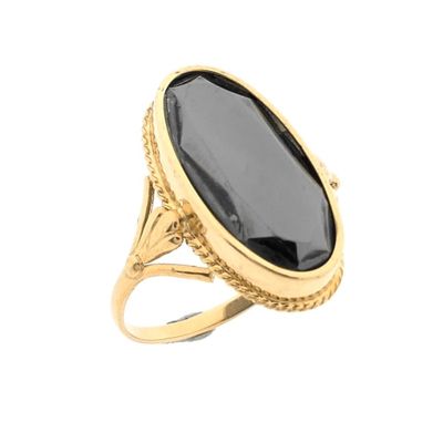Image 1 of Gold ring with hematite