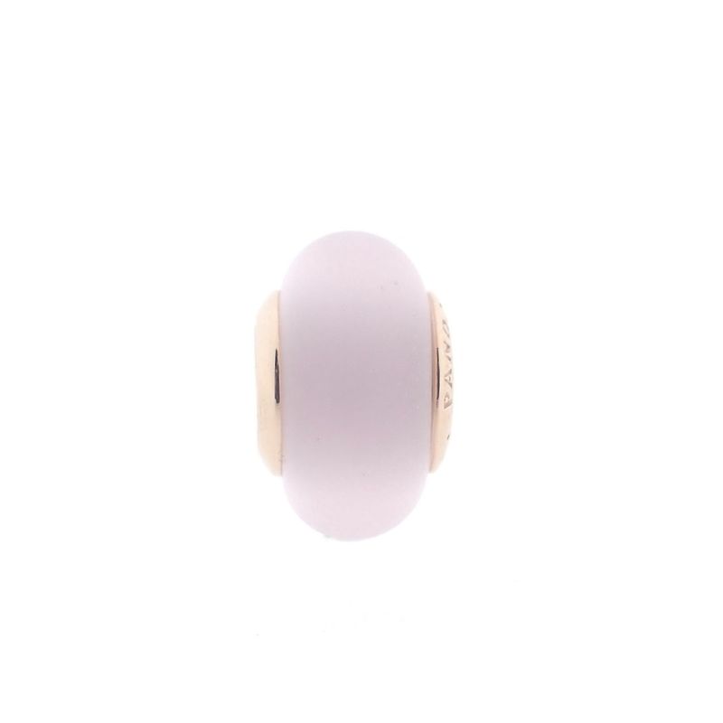 Image 3 of Pandora Moments charm; Rose gold plated; Matte Pink Murano Glass