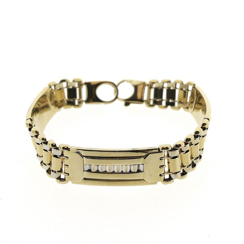 Image 5 of Two-tone gold fantasy link bracelet; Men | 21 cm
