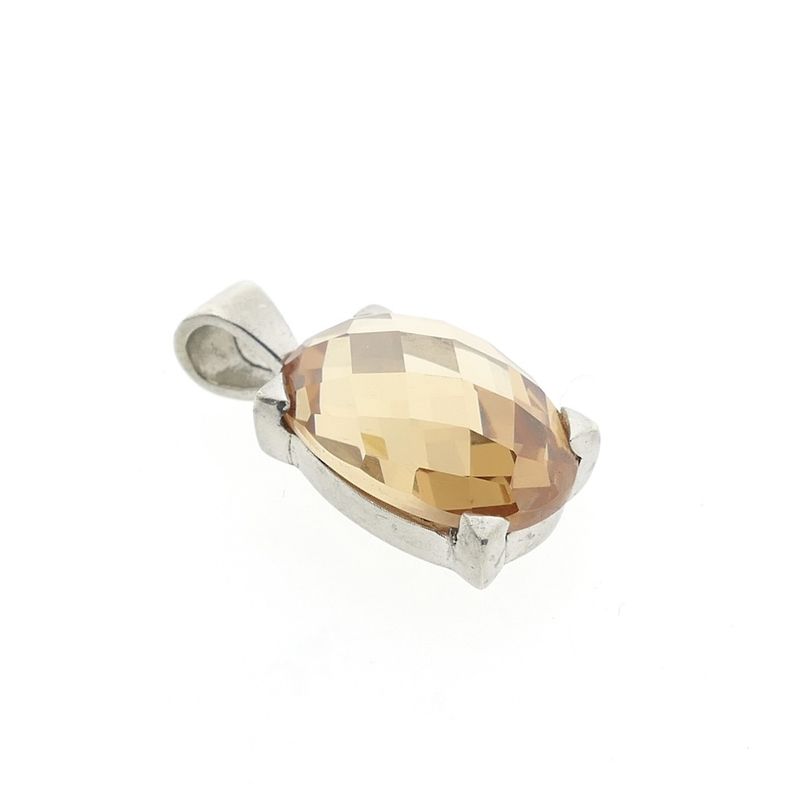Image 3 of Silver pendant set with glass citrine