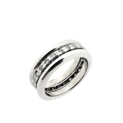Image 1 of White gold alliance ring with diamonds; 0.75 ct.