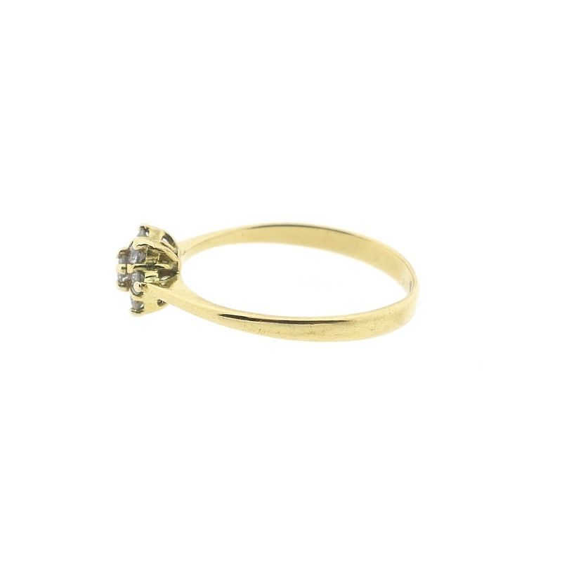 Image 7 of 18-karat gold subtle entourage ring with 0.11 ct. diamond | Sade İş