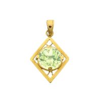 22K Gold Pendant with Green Sapphire
