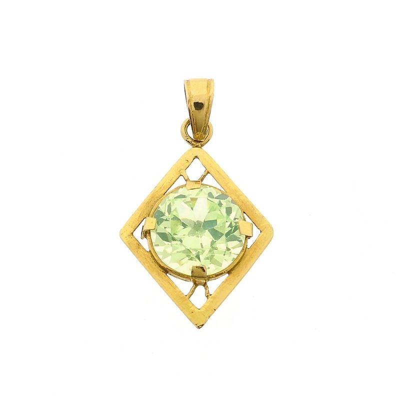 Image 1 of 22K Gold Pendant with Green Sapphire