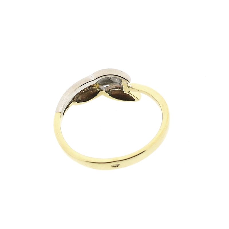 Afbeelding 4 van Bicolor gouden ring met diamant; 0,015 ct. 