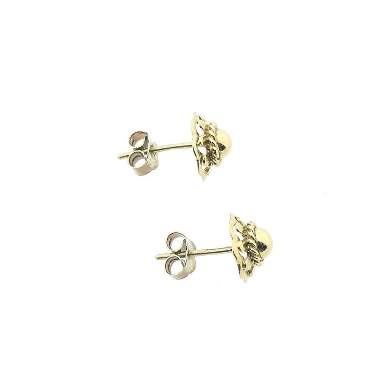 Image 8 of Gold floral stud earrings | Vintage