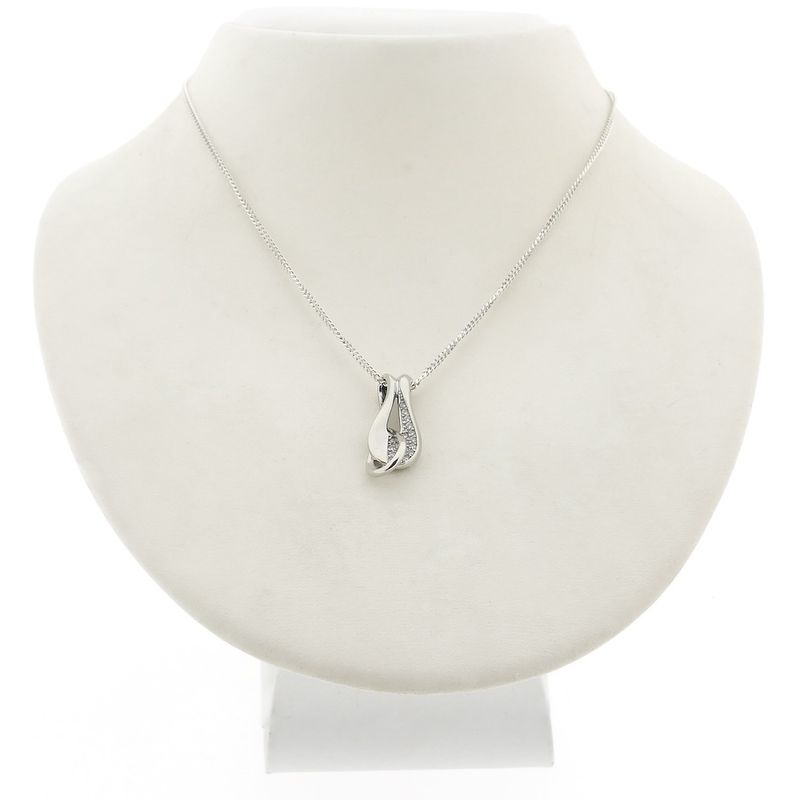Image 8 of White gold pendant with zirconia