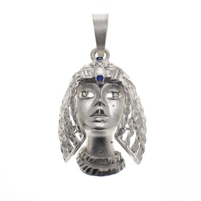 Image 1 of Silver matte pendant; Cleopatra | Zirconia