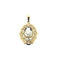 Vintage gold pendant with rock crystal