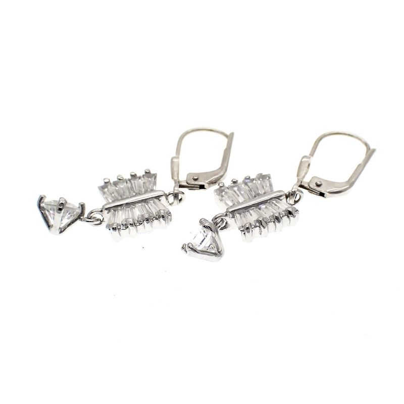 Image 4 of Silver earrings with zirconia charm
