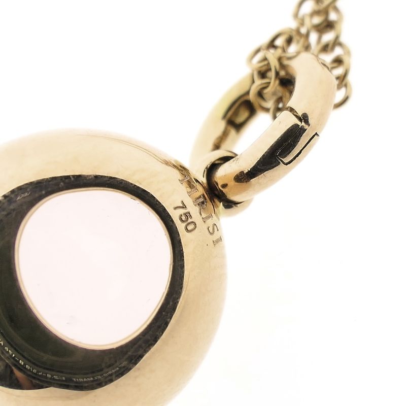 Image 6 of 18-karat gold jasseron necklace with a fixed rose quartz pendant; 38.5 cm - 43.5 cm | Tirisi