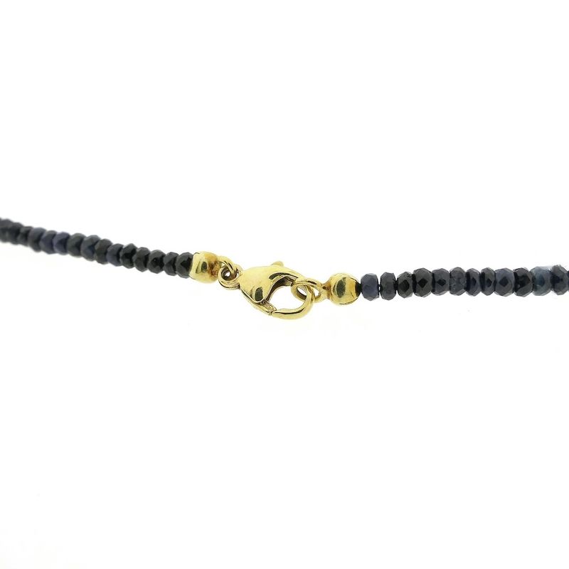 Image 3 of Multi-colored sapphire bead necklace with gold clasp