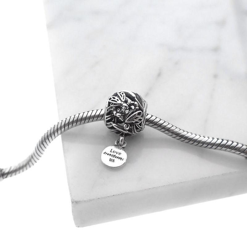 Image 2 of Pandora charm; Silver; Love Transforms Us