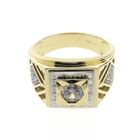 Image 4 of Two-tone gold men's ring with zirconia | Art Deco