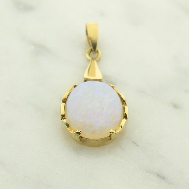 Image 3 of Gold pendant with white opal | Vintage