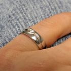 Image 12 of White gold (wedding) ring with diamond; 0.01 ct.