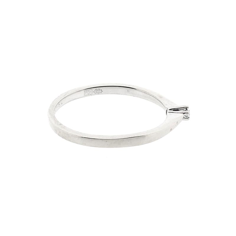 Image 5 of White Gold Solitaire Ring with Diamond 0.025 ct; 14K; Size 15