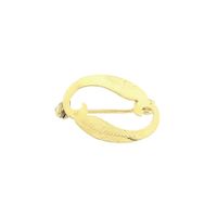 Gold letter brooch; Letter O