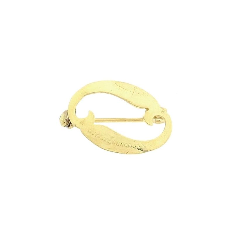 Image 1 of Gold letter brooch; Letter O