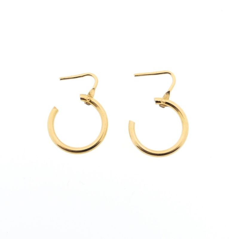 Image 6 of Gold earrings; Ø 14 mm