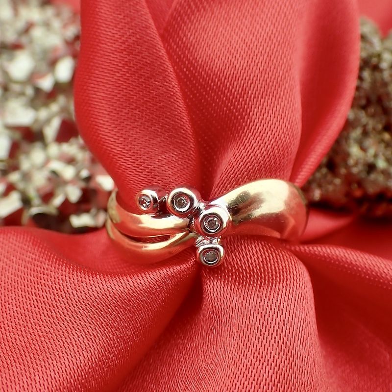 Image 4 of Golden fantasy ring with diamonds | 0.04 ct.