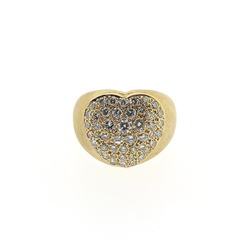 Image 4 of Gold ring with heart shape and diamonds 1.60 ct.