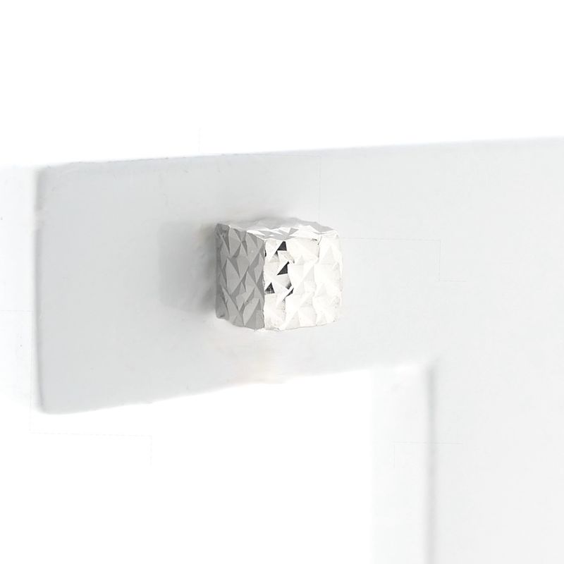 Image 4 of 18 kt white gold faceted square stud earrings