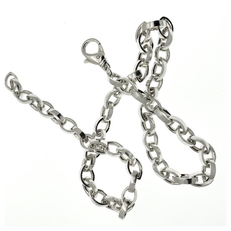 Image 5 of Silver anchor link chain | 44 cm