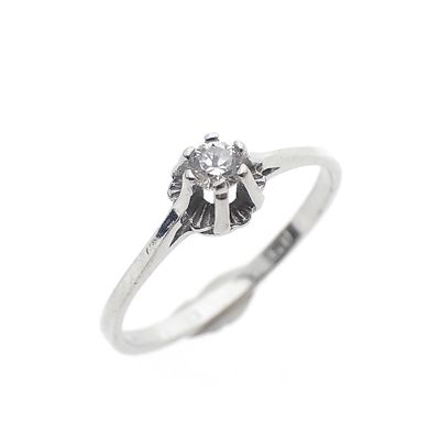 Image 1 of Silver solitaire ring with zirconia