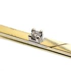 Image 3 of Gold long narrow brooch with diamond