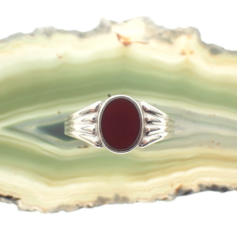 Image 2 of Signet ring set with carnelian