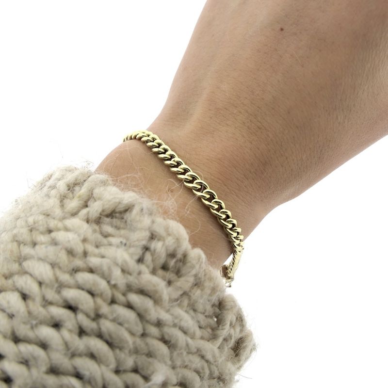 Image 4 of Gold gourmet link bracelet | 19 cm