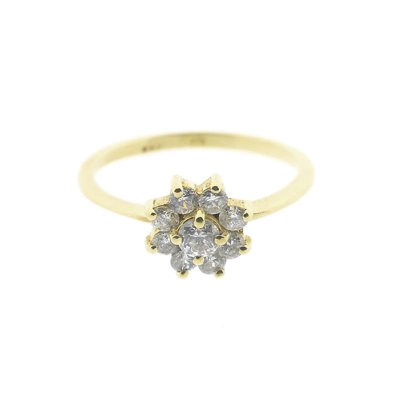 Image 3 of Gold subtle entourage ring with zirconia