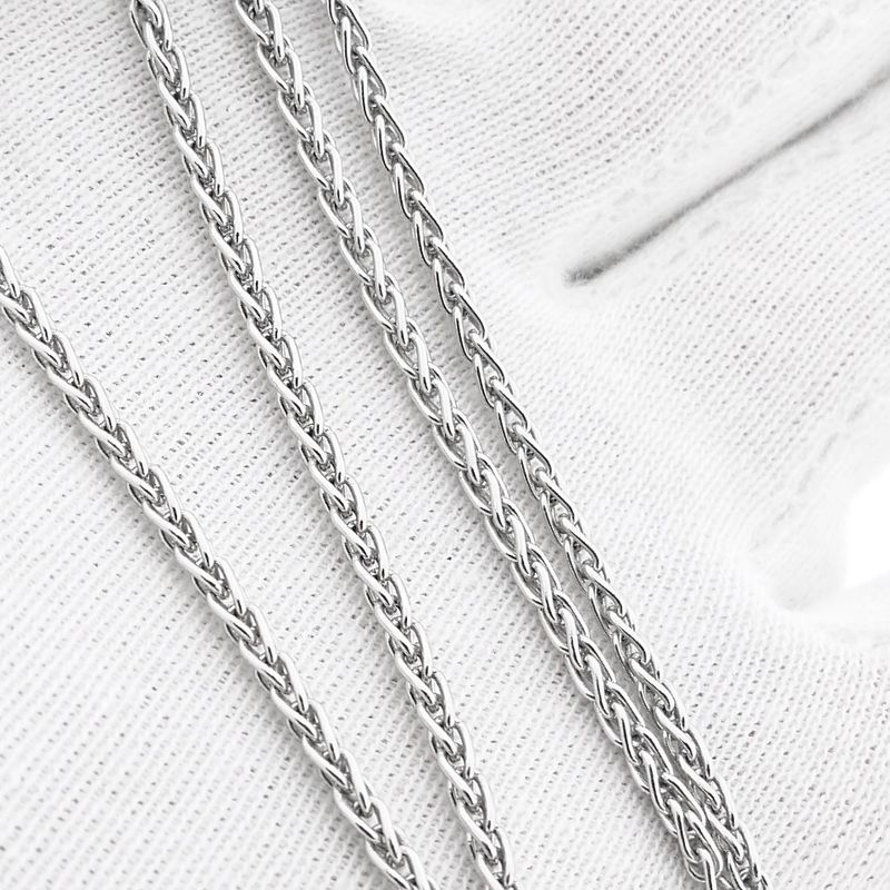 Image 7 of White Gold Square Fox Tail Necklace