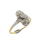 Image 1 of 18Kt. Bicolor ring with rose-cut diamonds; Art Deco | Approx. 0.15 ct.