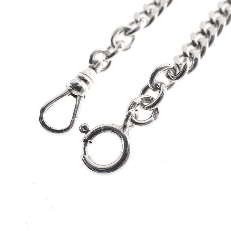 Image 4 of Long silver watch chain; Chatelaine (for a pocket watch) | 43.5 cm