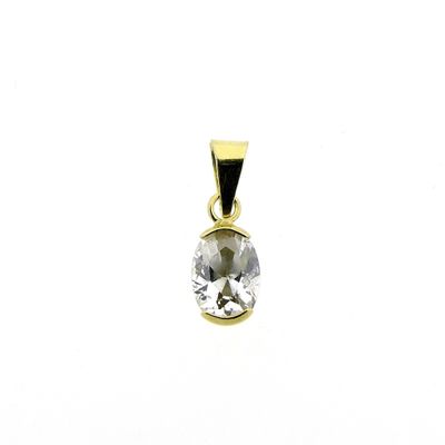 Image 1 of Gold solitaire pendant with zirconia