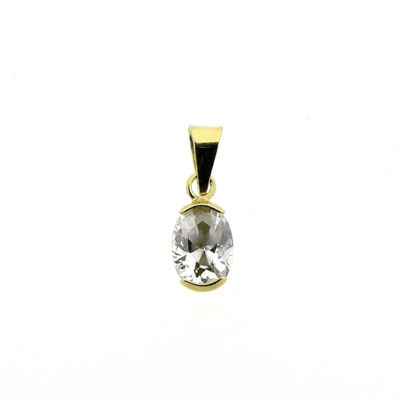 Image 1 of Gold solitaire pendant with zirconia
